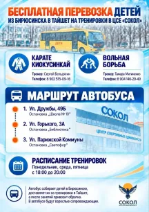 Для детей из Бирюсинска организовали бесплатный автобус на тренировки в Тайшет